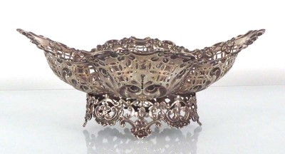 Lot 360 - A late Victorian silver basket with foliate...
