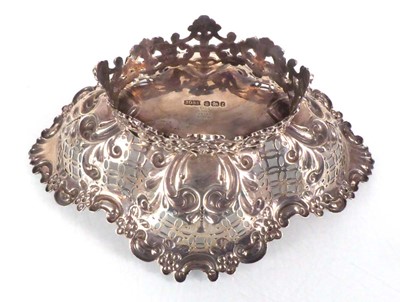 Lot 360 - A late Victorian silver basket with foliate...