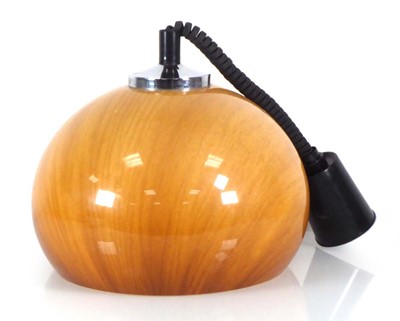 Lot 18 - A 1980's ceiling light with a simulated timber...