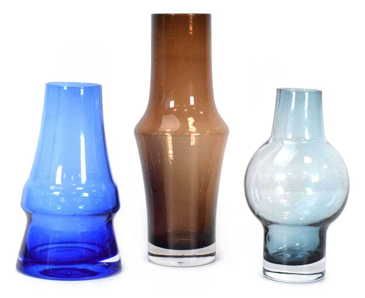 Lot 82 - A group of three Riihimaki glass vases (3)
