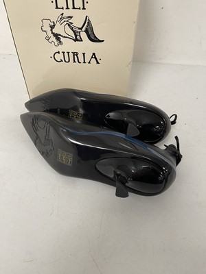 Lot 1323 - Lili Curia evelyn double bow ankle strap pump...