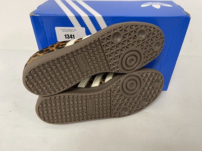 Lot Adidas samba OG trainers in leopard print size...