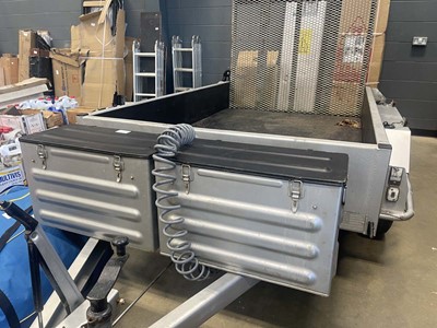 Lot 4231 - Steel body twin axle site trailer with loading...