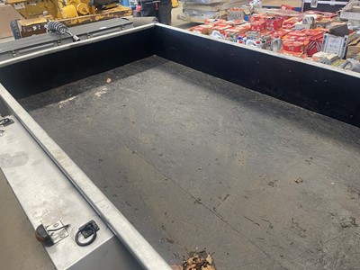 Lot 4231 - Steel body twin axle site trailer with loading...