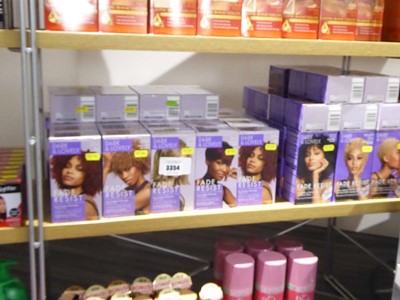 Lot 3354 - Shelf of hair products including Bigen...