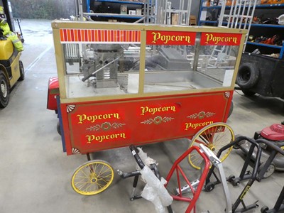 Lot 4155 - Vintage four wheeled popcorn machine