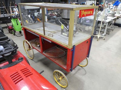 Lot 4155 - Vintage four wheeled popcorn machine