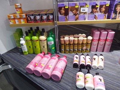 Lot 3355 - Hair products to the left side of cabinet,...