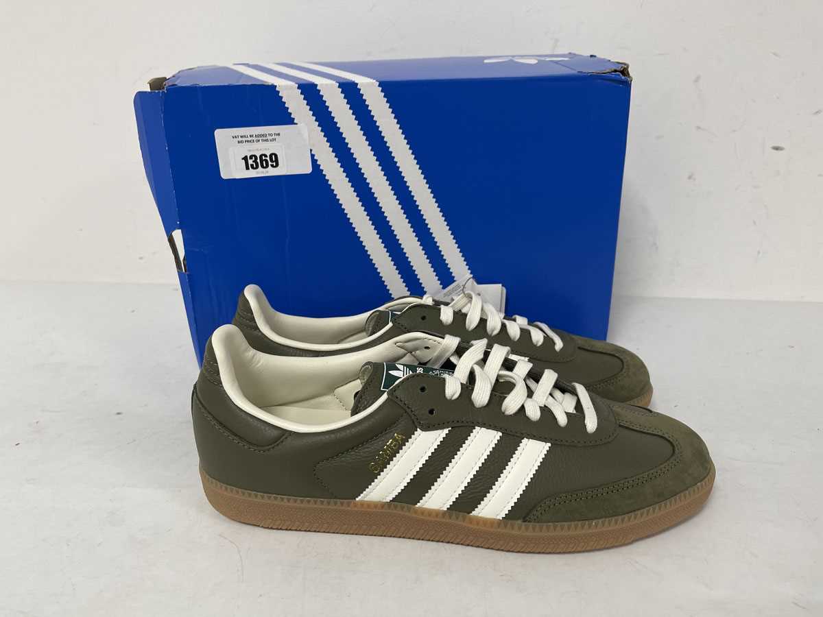 Lot Adidas samba OG trainers in khaki size UK10 -...