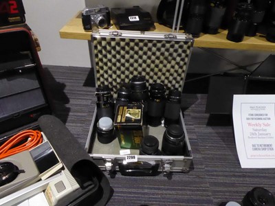 Lot 2299 - Set of 9 camera lenses in case