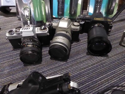 Lot 2307 - Yashica FR camera plus a Pentax MZ30 camera...