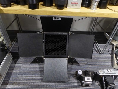 Lot 2313 - Bowlite barn door set with honeycomb grid