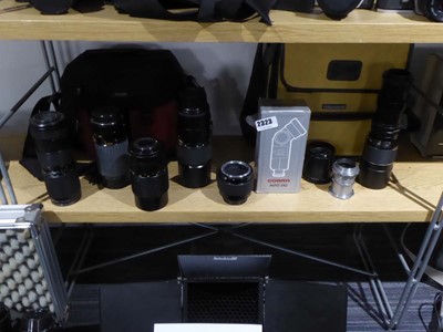 Lot 2323 - Selection of various lenses, camera bags etc