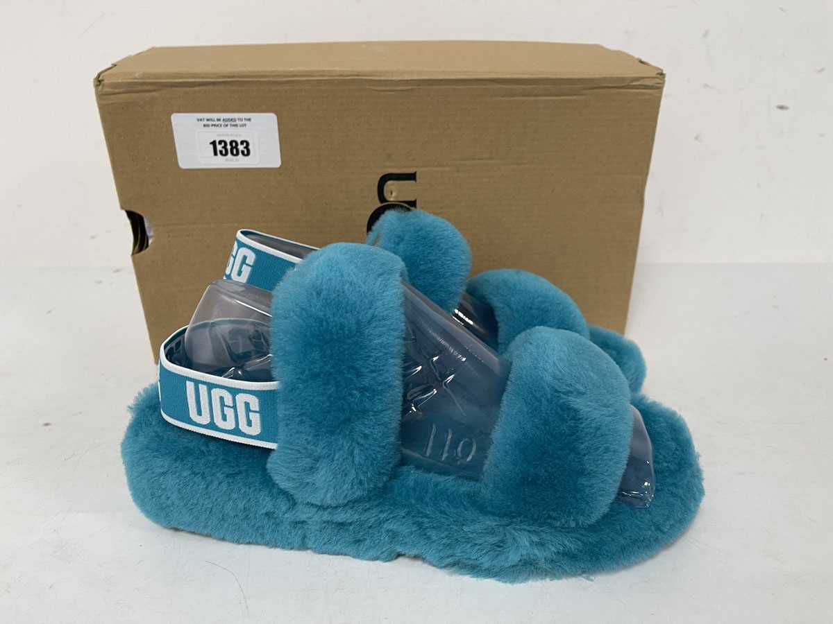 Lot 1383 - Ugg oh yeah shoes in aqua size UK6 - boxed