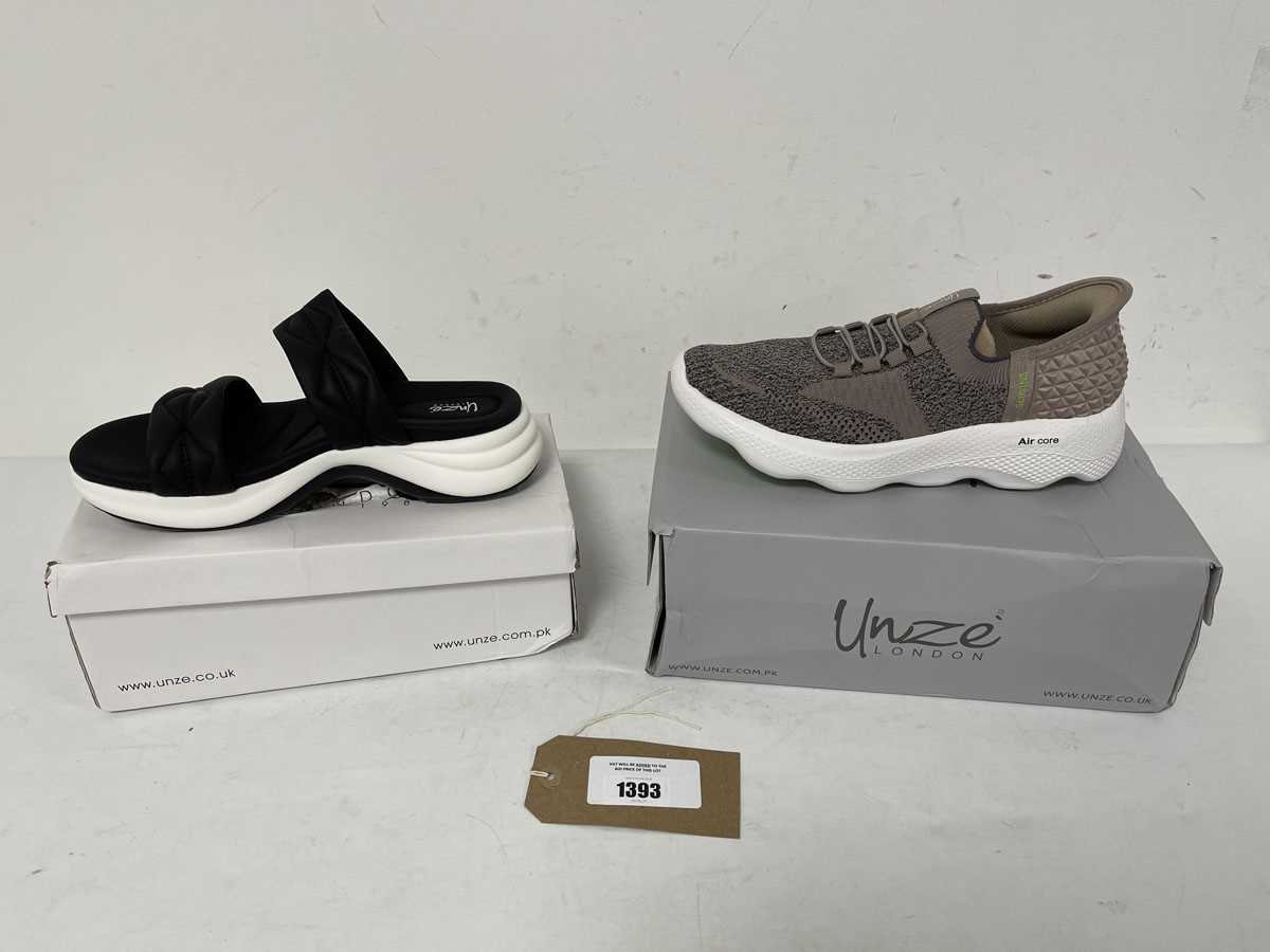 Lot 2x Boxed pairs of Unze London shoes both size UK8