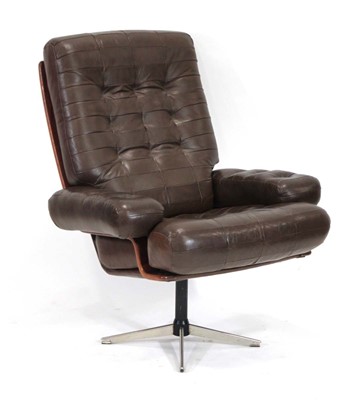 Lot 111 - A 1970's Danish armchair, the bentwood frame...