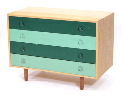 Lot 115 - A 1960's oak chest of four drawers painted in...