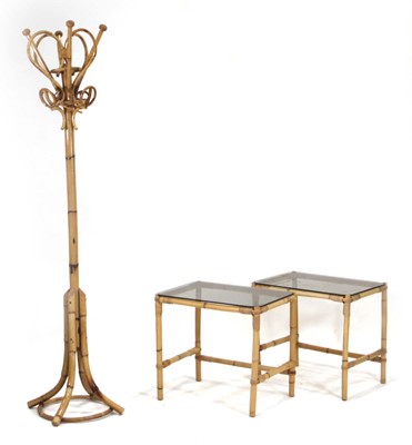 Lot 138 - A bamboo hat and coat stand together with a...