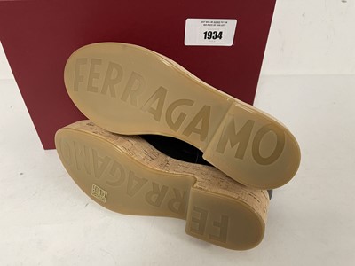 Lot Salvatore Ferragamo sable shoes in black size...