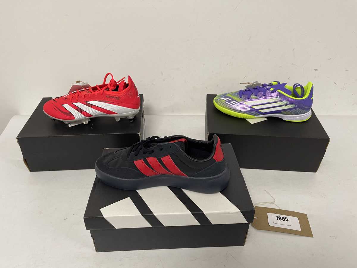Lot 1955 - 3x Boxed pairs of Adidas children's shoes all...