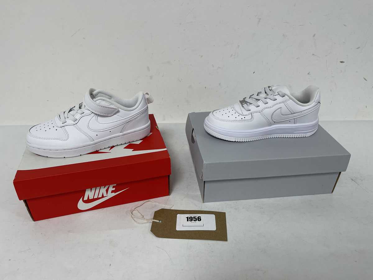 Lot 1956 - 2x Boxed pairs of children's Nike trainers...