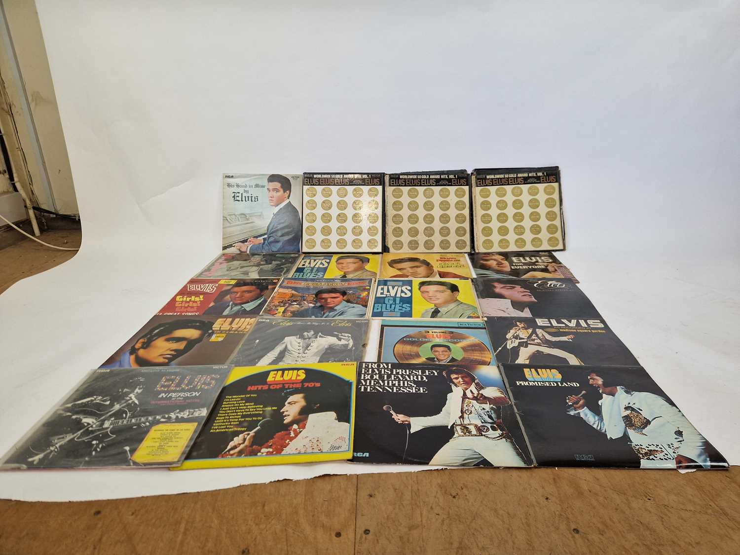 Lot A box of Elvis vinyl including GI Blues,...