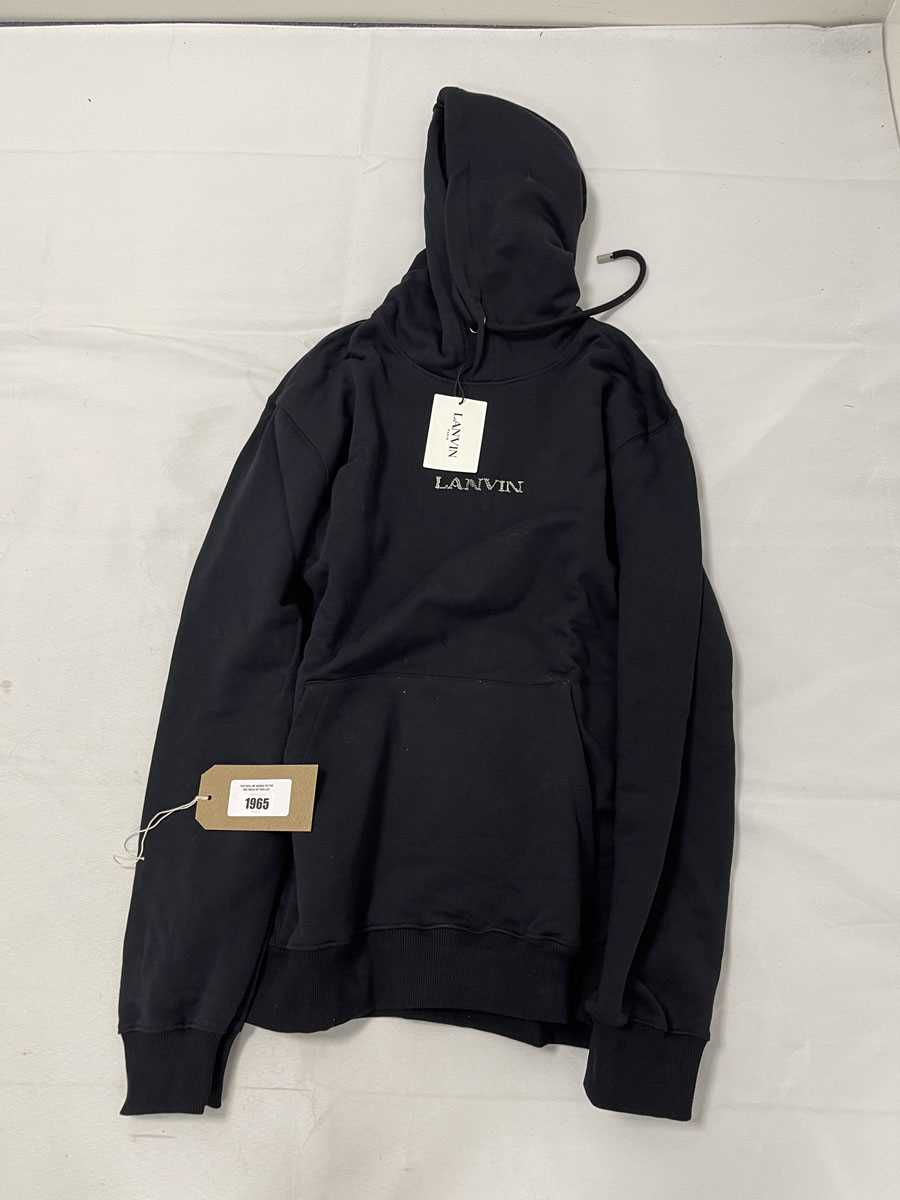 Lot 1965 - Lanvin paris felpa logo hoodie in black size XL