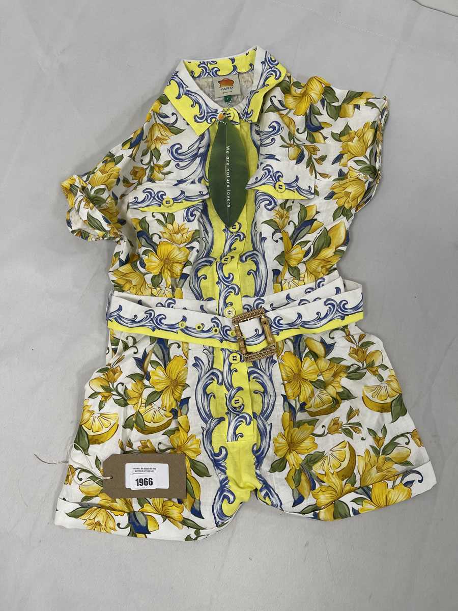 Lot 1966 - Farm Rio sicily scarf off white romper size small