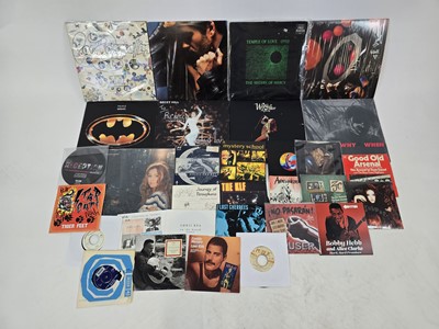Lot A box of vinyl albums and singles including...