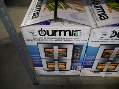 Lot 1735 - Gourmia dual basket air fryer, boxed