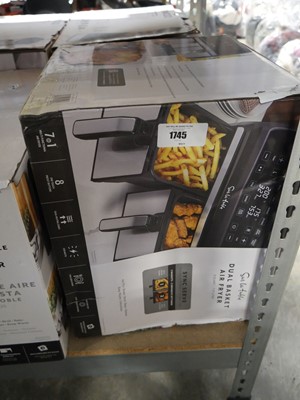 Lot 1745 - Sur la Table air fryer dual basket 7.5L air fryer