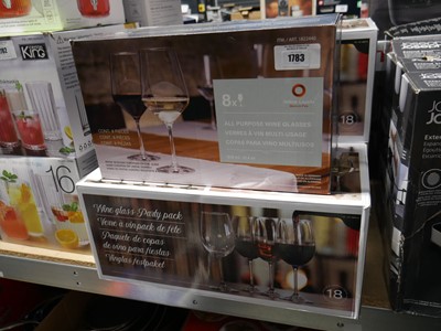 Lot 1783 - 4 boxes of all purpose wine glasses to include...