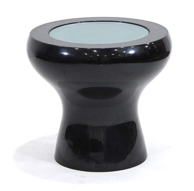 Lot 187 - A 1970's black polycarbonate table of mushroom...