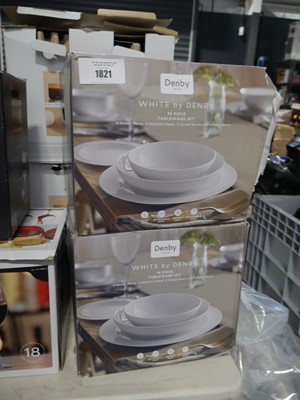 Lot 1821 - 2 boxes containing white ceramic Denby...