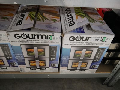 Lot 1822 - 2 boxed Gourmia dual basket air fryers