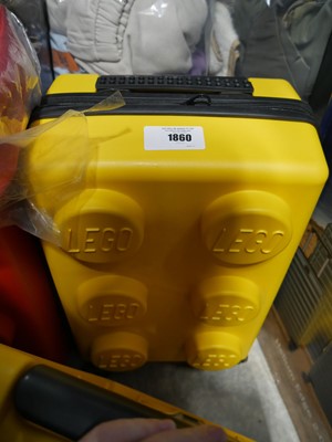 Lot 1860 - Lego 2 piece hard shell luggage set in yellow...