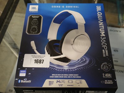 Lot 1687 - Boxed pair of JBL Quantum 360P wireless game...