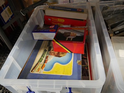 Lot 1462 - Clear plastic crate containing model railway...