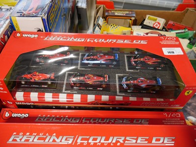 Lot 1418 - 3 boxed Bburago Formula Racing 1:43 scale...