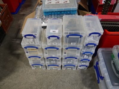 Lot 1465 - Approx. 17 miniature clear plastic stackable...