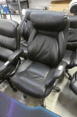 Lot 2163 - La-Z-Boy black leatherette office armchair on...