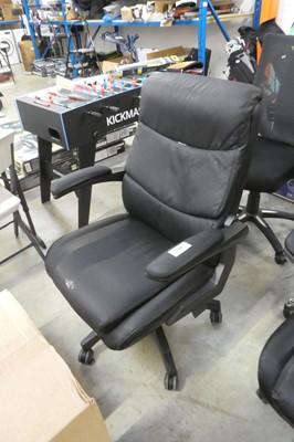 Lot 2166 - La-Z-Boy black leatherette office armchair on...