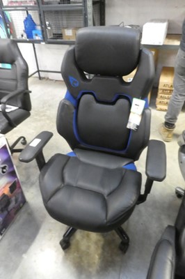 Lot 2169 - DPS black and blue leatherette office armchair...