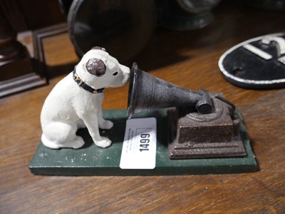 Lot 1499 - HMV reproduction cast iron ornament