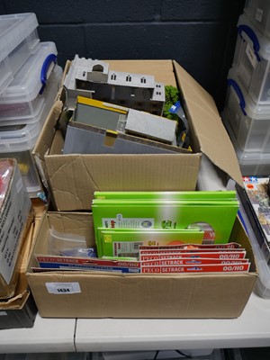 Lot 1434 - Half a table top of boxed model railway...