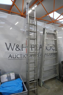 Lot 2325 - Aluminium double extending ladder, together...