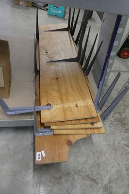 Lot 2328 - Quantity of wooden wall mounted shelves with...