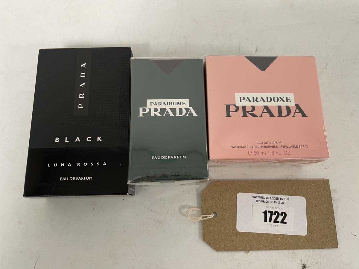 Lot 1722 - 3x Prada perfumes to include black luna rossa...