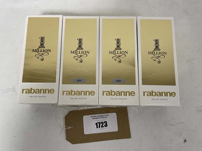 Lot 1723 - 4x Paco Rabanne 1 million eau de toilette 100ml