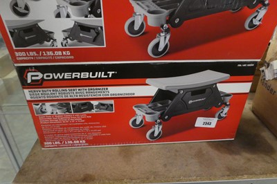 Lot 2343 - Powerbuilt heavy duty rolling workshop stool